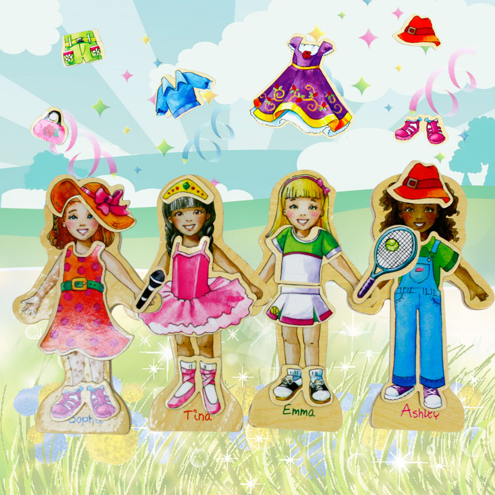 【funKids】女孩變裝秀磁性益智玩具63PCS含小車收納盒(玩樂生活款)
