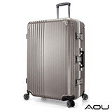 AOU 絕美時尚系列 升級版 29吋100%PC防刮亮面飛機輪旅行箱 (櫻花粉) 90-021A