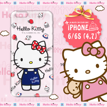 三麗鷗SANRIO正版授權 Hello Kitty iPhone 6/6S 4.7吋 凱蒂樂園系列 透明軟式手機殼(甜心凱蒂)