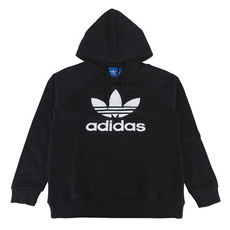 Adidas 三葉草經典標誌長袖帽t 男 黑 白 Friday購物