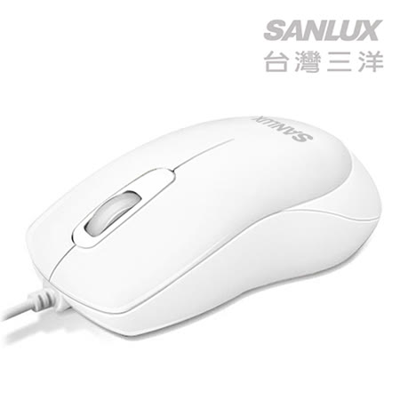 SANLUX台灣三洋 有線光學滑鼠 SYMS-M14 白色