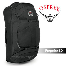 【美國 OSPREY】新款 Farpoint 80L 多功能自助旅行背包.行李箱背包/LightWire輕量合金背板/灰