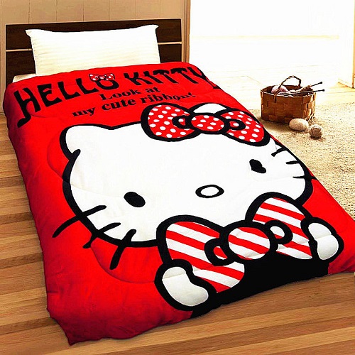 SHINEE 台灣製 HELLO KITTY 我的小可愛-紅 凱蒂貓法蘭絨暖暖毯被