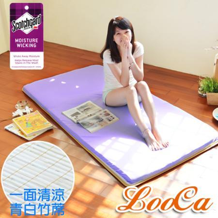 LooCa 5cm透氣吸濕排汗兩用三折輕便式床墊-單人(2色選)