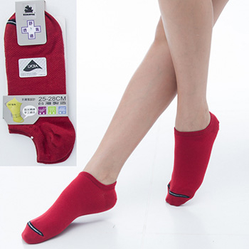 【KEROPPA】可諾帕舒適透氣減臭加大踝襪x紅色兩雙(男女適用)C98004-X