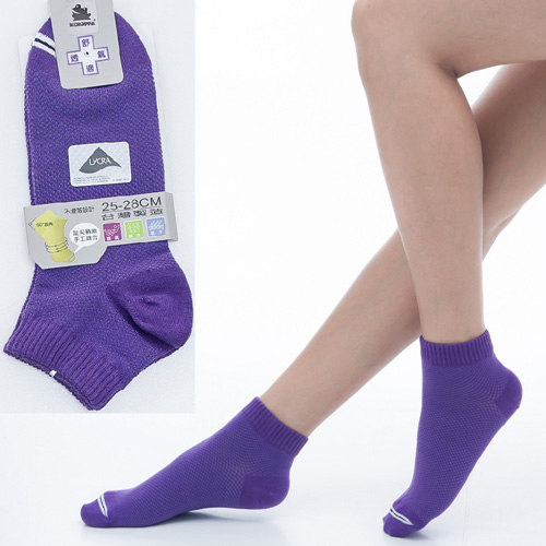 【KEROPPA】可諾帕舒適透氣減臭加大超短襪x紫色兩雙(男女適用)C98005-X