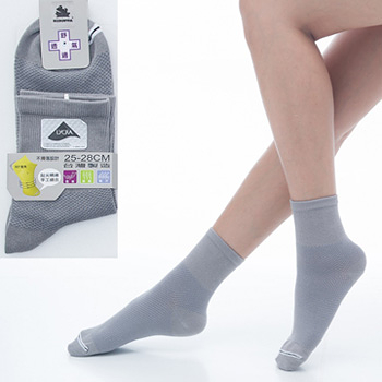 【KEROPPA】可諾帕舒適透氣減臭加大短襪x灰色兩雙(男女適用)C98006-X