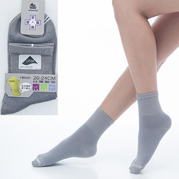 【KEROPPA】可諾帕舒適透氣減臭短襪x灰色兩雙(男女適用)C98006