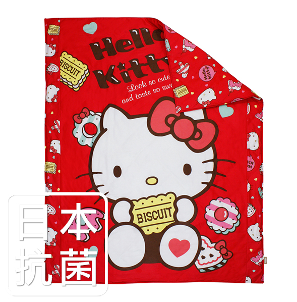 【鴻宇‧日本抗菌】HELLO KITTY繽紛甜心系列 絲毯涼被(4x5尺)-紅