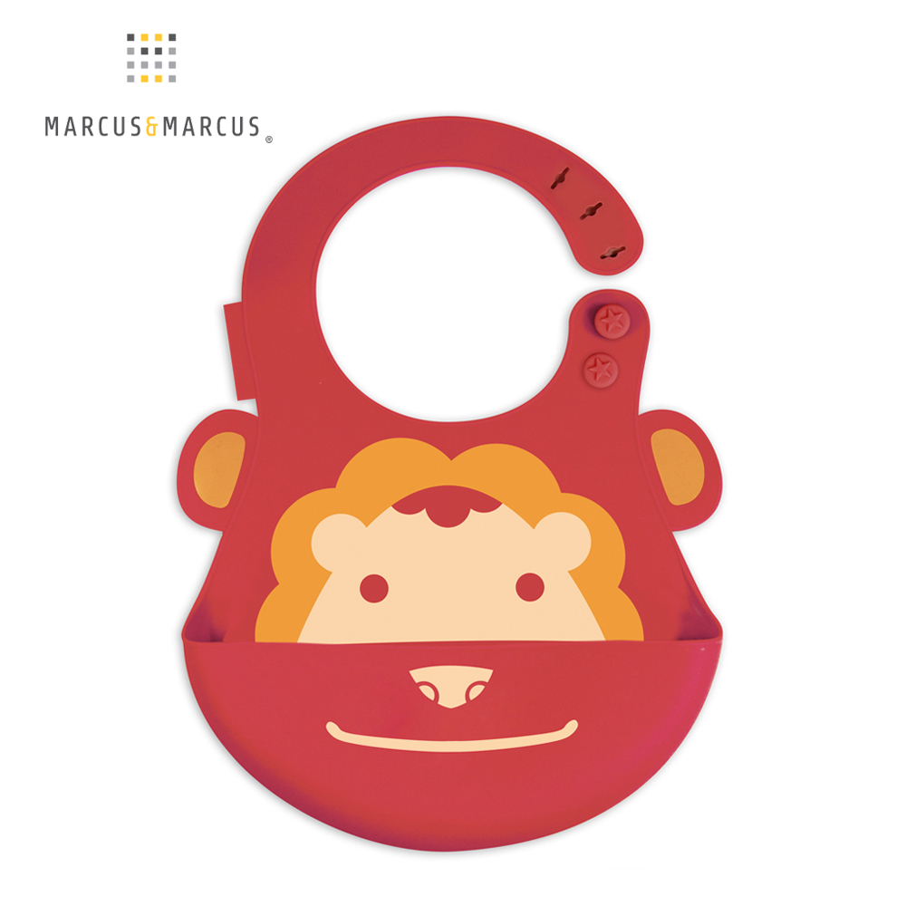 【MARCUS&MARCUS】動物樂園矽膠立體圍兜-獅子