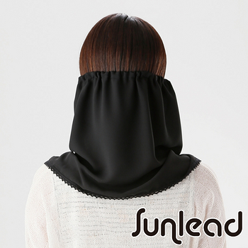 Sunlead 加長版防曬涼感吸濕透氣兩用式遮陽護頸面罩 (黑色)