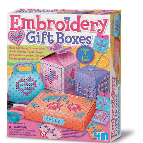 (購物車)《4M美勞創作》刺繡禮物盒 Embroidery Gift Boxes