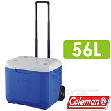 【Coleman】海洋藍託輪冰箱 56L.高效能行動冰箱.保冷保冰箱.冰筒.冰桶.置物箱.保鮮桶/CM-27863