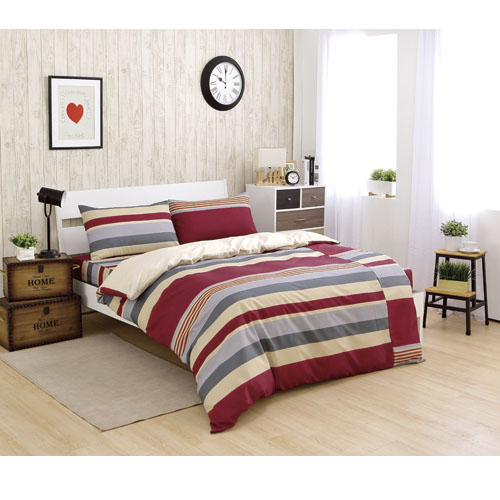 雪妮絲吸濕排汗印花加大床包組