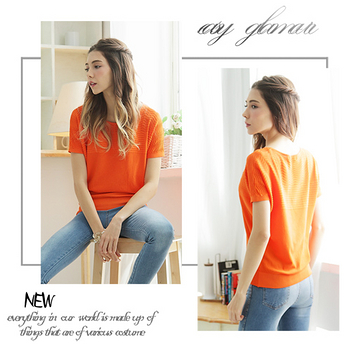 玄太
簡約條紋織紋袖針織衣