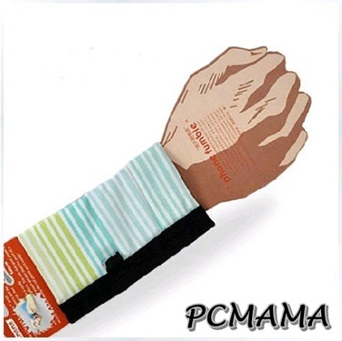 PCMAMA運動手機袋運動手腕套(黑+清雅條紋)