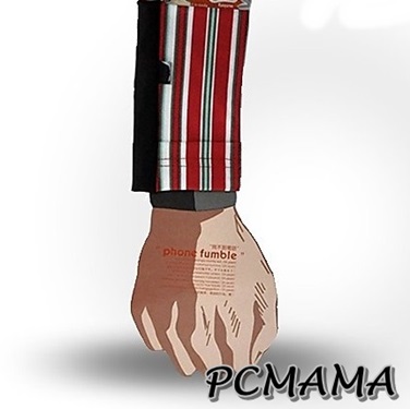 PCMAMA運動手機袋運動手腕套(黑+星條紋)