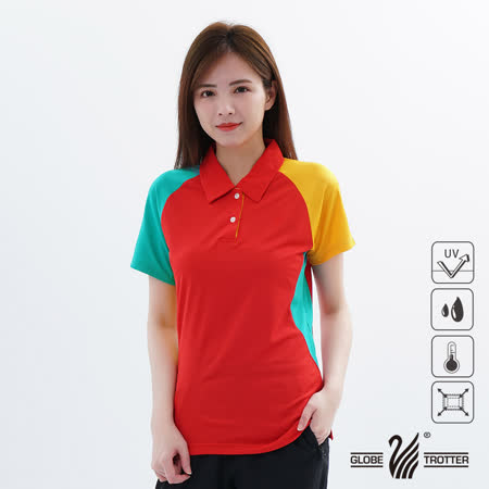 【遊遍天下】MIT台灣製女款抗UV涼爽吸濕排汗機能POLO衫S118紅色