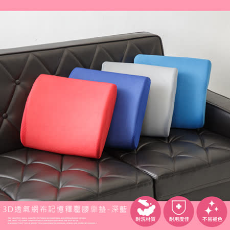 3D透氣網布記憶釋壓腰靠墊