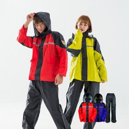 OutPerform-犀爾德強化型兩截式風雨衣 芥末黃/黑藍