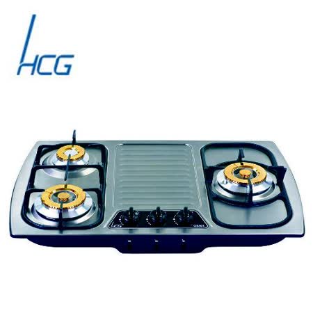 和成 HCG  GS303 三口不鏽鋼檯面爐