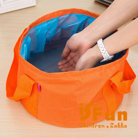 【iSFun】露營戲水＊旅行摺疊水桶袋/隨機色