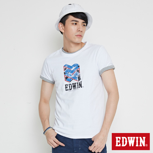 EDWIN 網路限定 
立體錯位圖形短袖T恤