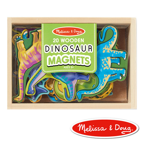 美國瑪莉莎 Melissa & Doug 益智遊戲 - 恐龍造型木質磁鐵貼