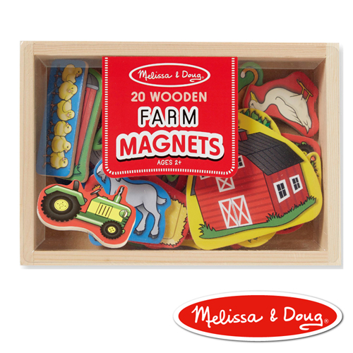 美國瑪莉莎 Melissa & Doug 益智遊戲 - 農場動物木質磁鐵貼