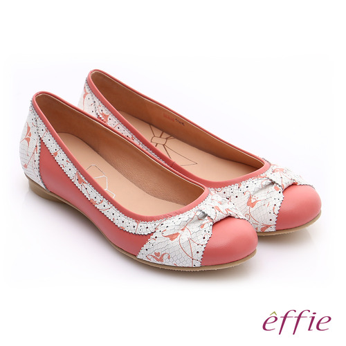 effie 繽紛舒適
羊皮拼接壓紋扭結平底鞋