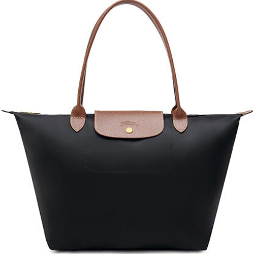 LONGCHAMP 長提把尼龍水餃包(中-黑)