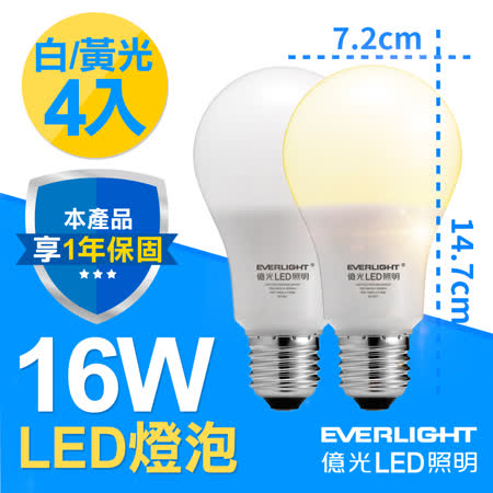 億光LED 16W
燈泡PLUS升級版(4入)
