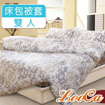 【LooCa】漫舞玫瑰柔絲絨四件式寢具組(雙人)