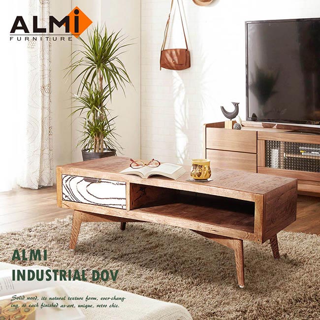 【ALMI】DOCKER VINTAGE-COFFEE TABLE 2 DRAWERS 雙抽咖啡桌