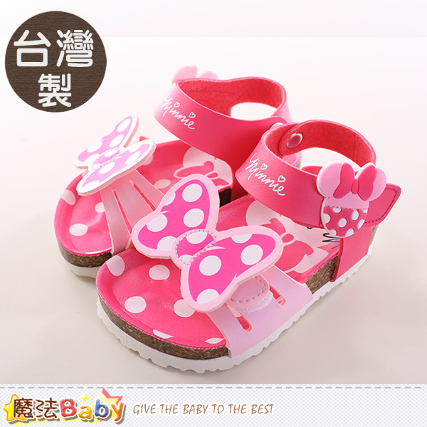 魔法Baby~女童涼鞋 台灣製迪士尼米妮正版女童涼拖鞋 sh9687