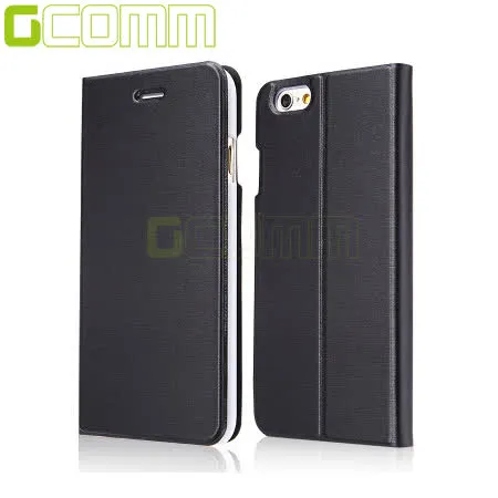 GCOMM iPhone6/6S Plus 5.5吋 Metalic Texture 金屬質感拉絲紋超纖皮套 紳士黑