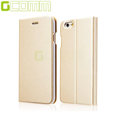 GCOMM iPhone6/6S Plus 5.5吋 Metalic Texture 金屬質感拉絲紋超纖皮套 香檳金