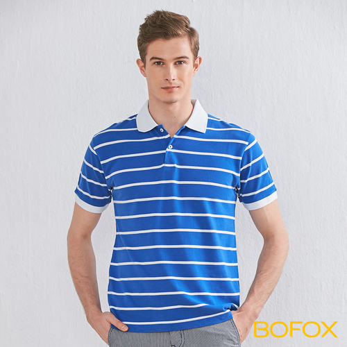 BOFOX 海軍風條紋POLO衫-藍