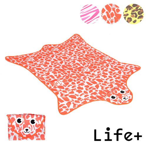 【Life Plus】動物叢林 造型野餐墊/遊戲墊_加大款 (三色任選)
