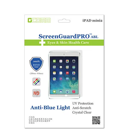 GCOMM iPad mini3 mini2 mini ScreenGuardPRO ABL 抗藍光護眼護膚清透抗括膜 清透淺灰