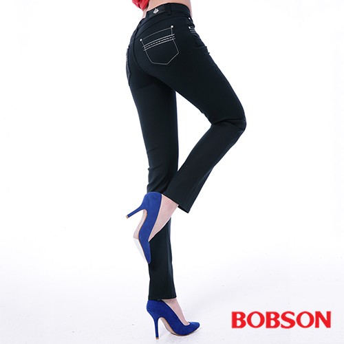 BOBSON 女款超手感彈力小直筒褲(8113-88)