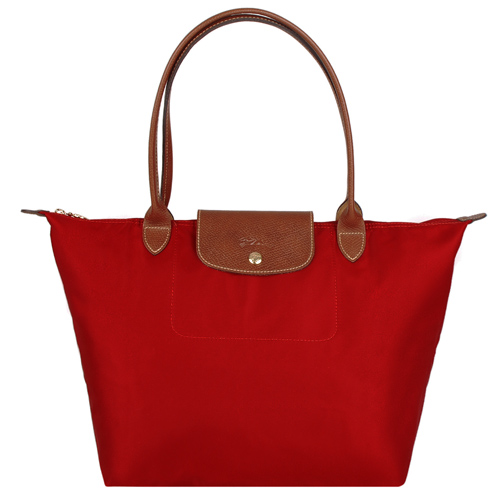 Longchamp 經典摺疊款式長提把水餃包(紅/大)