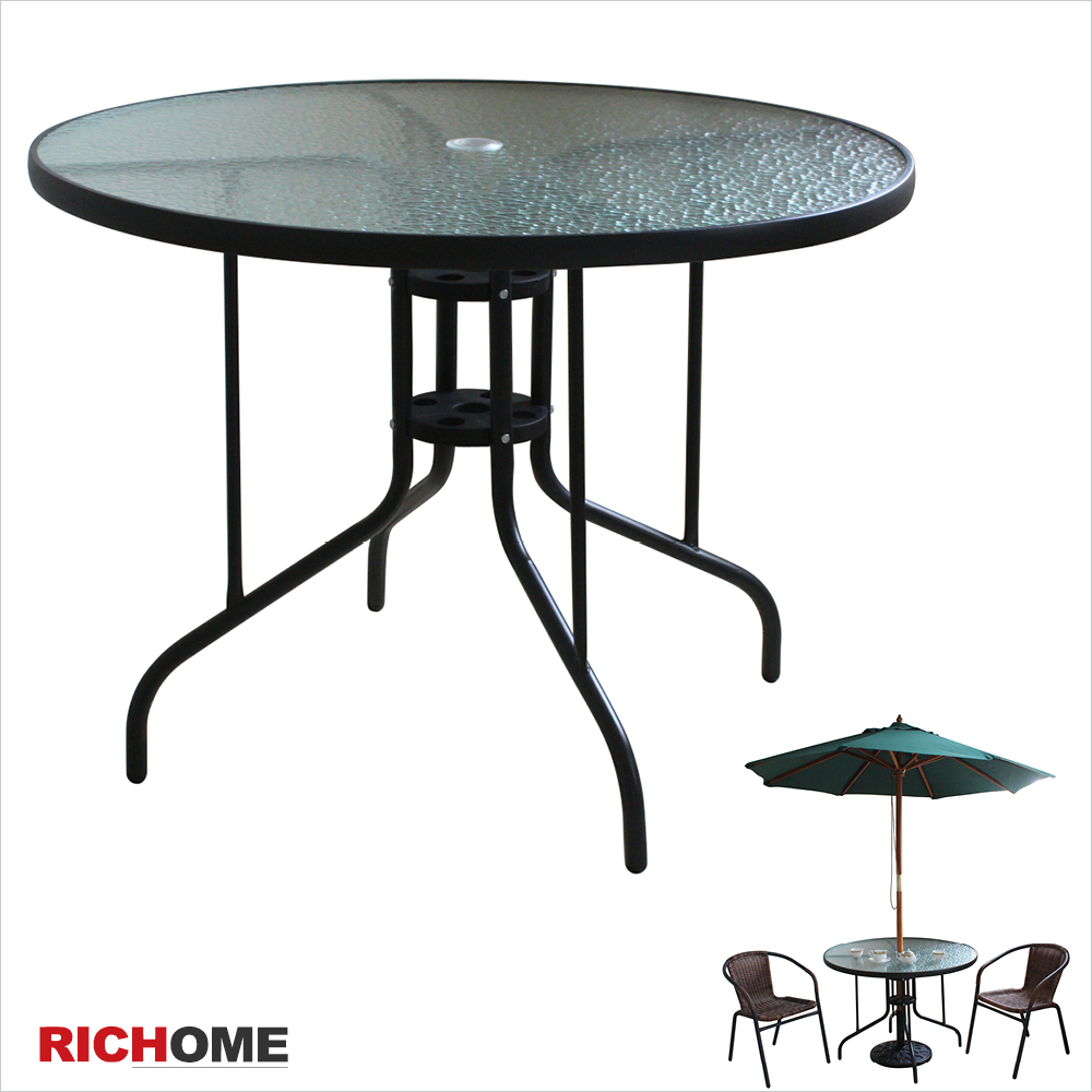 【RICHOME】奧利爾玻璃圓桌(大)