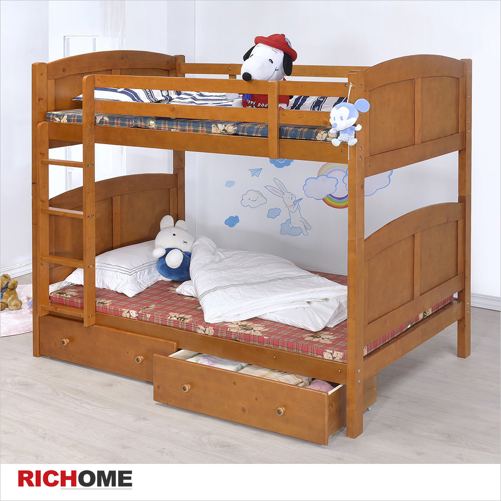 【RICHOME】柯瑞雙層床(附雙抽屜)