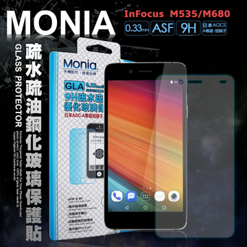 MONIA 富可視 InFocus M535 / M680 可共用 日本頂級疏水疏油9H鋼化玻璃膜 玻璃保護貼