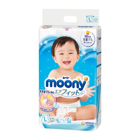 Moony 日本頂級版紙尿褲(L)(54片 x 4包/箱)
