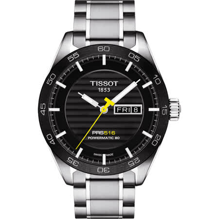 TISSOT PRS516 系列時尚機械腕錶-黑/42mm T1004301105100