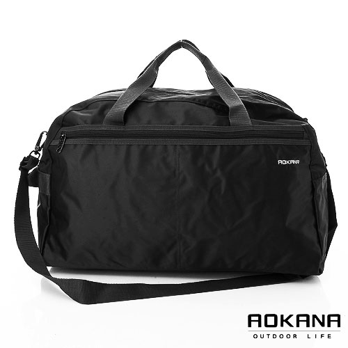 AOKANA奧卡納 MIT台灣製造 YKK拉鍊 輕量防潑水小型旅行袋(時尚黑)03-008