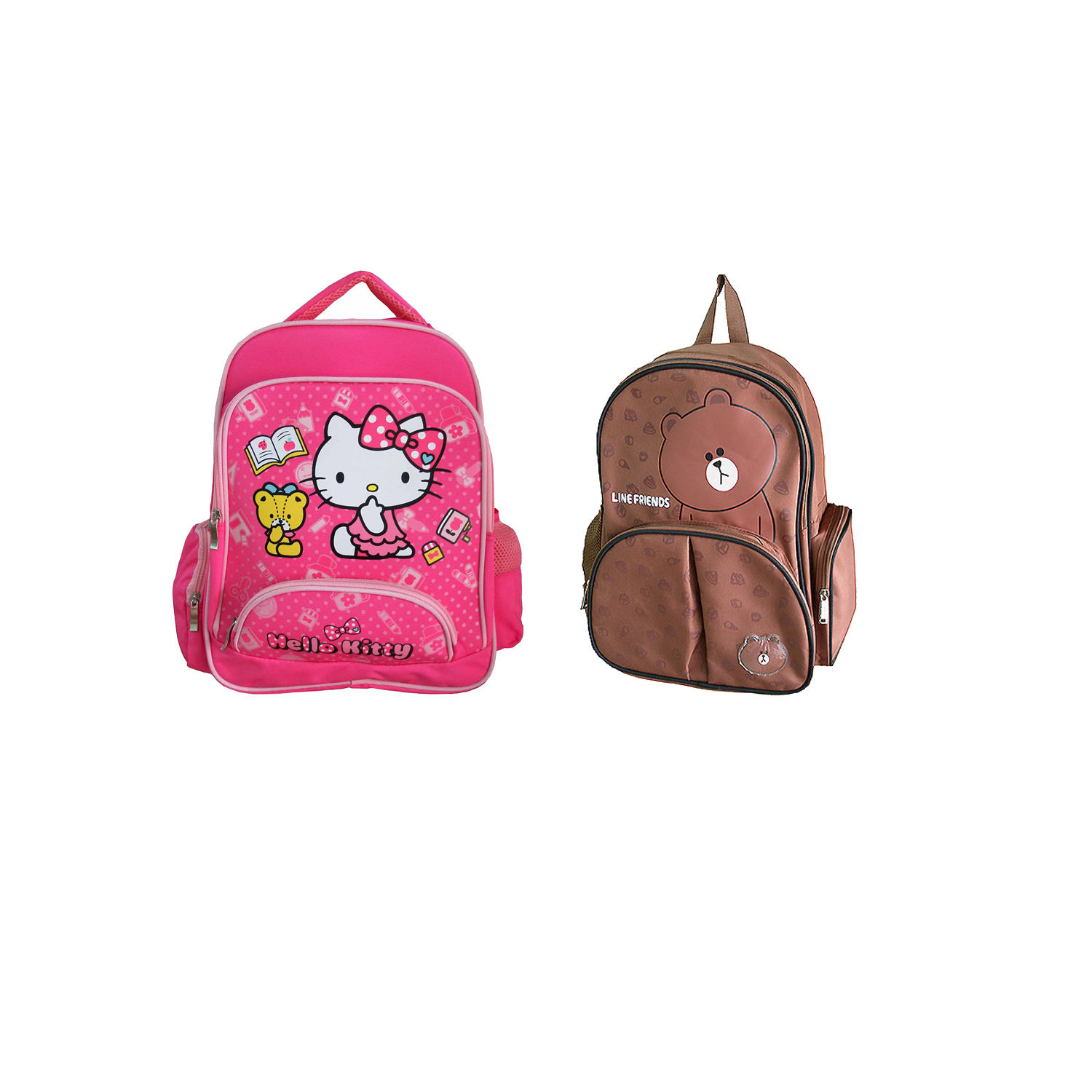 熱門卡通護脊後背減壓書包任選1入(HELLO KITTY-凱蒂貓 LINE-熊大 )