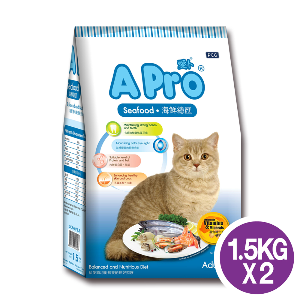 【APro】愛卜貓糧 - 海鮮總匯 1.5kg x 2包